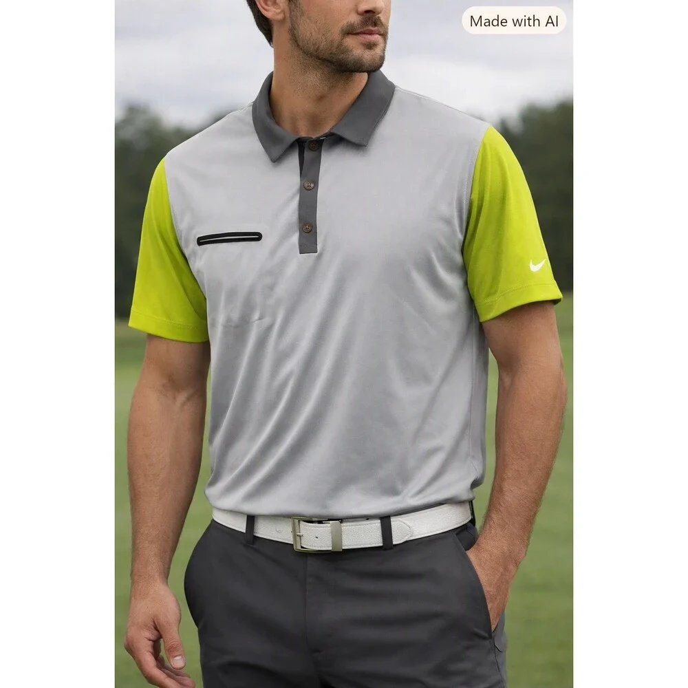 Nike Golf Tour Performance Dri-FIT Polo Shirt XL Gray Volt Golf Athletic